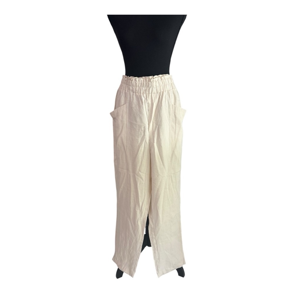 Cream Wide-Leg Pants